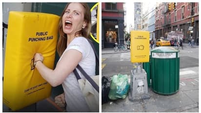 'കലിപ്പ് തീരണില്ലല്ലോ അമ്മച്ചി... '; പബ്ലിക് പഞ്ചിംഗ് ബാഗുകൾ സോഷ്യല് മീഡിയയില് ട്രന്റിംഗ്