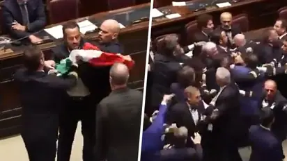 Fistfight erupts in Italian Parliament amidst debate on regional autonomy expansion; video goes viral (WATCH)