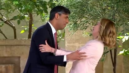 G7 Summit 2024: UK PM Rishi Sunak's hug with Italy's Giorgia Meloni sparks viral moment (WATCH)