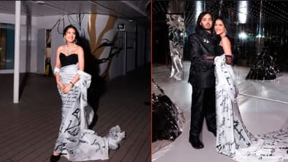 ಅನಂತ್ ಅಂಬಾನಿ ಕೊಟ್ಟ ಲವ್ ಲೆಟರ್ ಪ್ರಿಂಟ್ ಆಗಿದ್ದ ಗೌನ್ನಲ್ಲಿ ಮಿಂಚಿದ ರಾಧಿಕಾ ಮರ್ಚೆಂಟ್