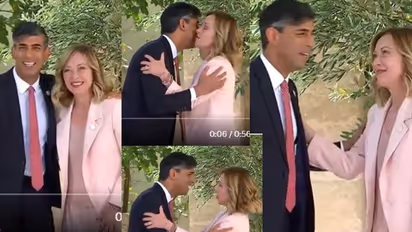 ಜಿ7 ಮೀಟ್‌ಲ್ಲಿ ಪರಸ್ಪರ ತಬ್ಬಿ ಕಿಸ್ ಮಾಡಿದ ರಿಷಿ ಸುನಕ್ & ಜಾರ್ಜಿಯಾ ಮೆಲೋನಿ : ವೀಡಿಯೋ ವೈರಲ್