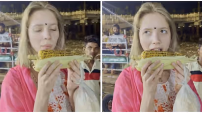 Viral Video: Russian Influencer's first taste of Bhutta, watch her reaction 