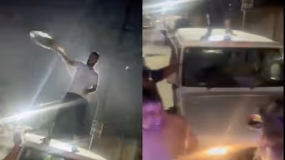 Viral Video of Shirtless Man Dancing Atop Government Vehicle Prompts Noida Police Response [watch]