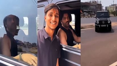 மெர்சிடஸ் எஸ்யூவில் ரசிகருக்கு செஃல்பி கொடுத்த தோனி – வைரலாகும் வீடியோ!