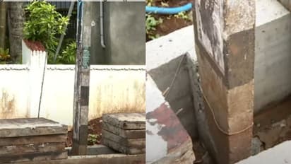  ഓടയ്ക്കുള്ളിൽ വൈദ്യുതി പോസ്റ്റ്; ഈ ഓട നിർമിക്കുന്നത് ആർക്കുവേണ്ടിയെന്ന് നാട്ടുകാർ