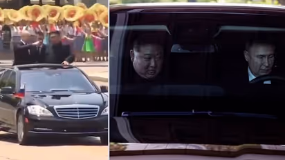 Putin-Kim Jong Un's 'bromance': Russian Prez takes North Korean leader for a spin in limousine gifted (WATCH)