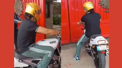 MS Dhoni spotted riding his Yamaha R1-Z Motorcycle in Ranchi (WATCH)