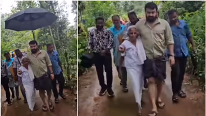 'വീട്ടില് വന്നാല് താറാവ് കറിവച്ചു തരാം' അമ്മയെ ചേര്ത്ത് നിര്ത്തി മോഹന്ലാല് - വൈറല് വീഡിയോ