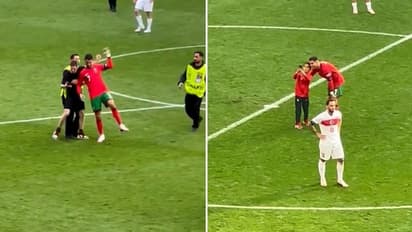 Euro 2024: Ronaldo mobbed by fans for selfies during Portugal vs Turkiye clash, young boy among them (WATCH)