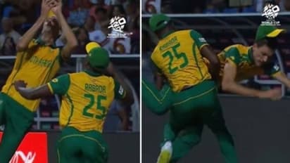 ക്യാച്ചെടുക്കാനുള്ള ശ്രമത്തിനിടെ ബൗണ്ടറി ലൈനില് കൂട്ടിയിടിച്ച് യാന്സനും റബാഡയും; ഞെട്ടിത്തരിച്ച് ആരാധകർ