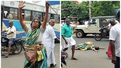 ADMK Protest: தேனியில் எம்.ஜி.ஆர். பாடலுக்கு சாமி ஆடிய பெண்; சாலையில் அங்க பிரதசட்ணம் - பதறிப்போன போலீஸ்