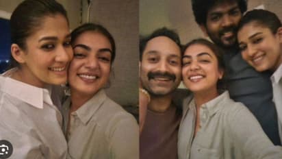 ഒടുവിൽ 'റജീനയും കീര്‍ത്തന'യും കണ്ടുമുട്ടി; പരസ്പരം സ്നേഹം കൊണ്ടുമൂടി നസ്രിയയും നയൻസും