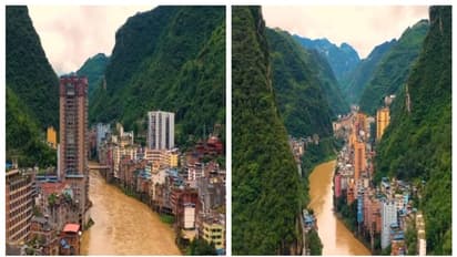 പര്‍വ്വതങ്ങള്‍ക്കും നദിക്കുമിടയില്‍ ഒരു നഗരം; ലോകത്തിലെ ഏറ്റവും ഇടുങ്ങിയ നഗരത്തിന്‍റെ വീഡിയോ വൈറല്‍