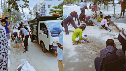  IT Professionals and Students in Bengaluru Take Charge of Repairing Roads Amid Authority Neglect |Photos