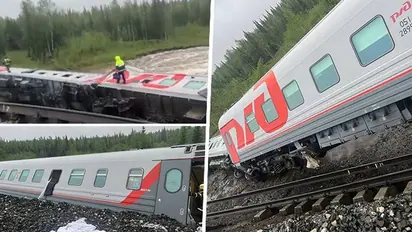 Russia train accident: 70 injured as nine bogies overturn into Komi river (WATCH)