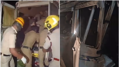 നിർത്തിയിട്ട ട്രക്കിലേക്ക് മിനി ബസ് ഇടിച്ച് കയറി; കർണാടകയിൽ രണ്ട് കുട്ടികളടക്കം 13 പേർക്ക് ദാരുണാന്ത്യം