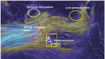 ബംഗാൾ ഉൾക്കടലിൽ ഈ സീസണിലെ ആദ്യ ന്യുനമർദ്ദം; കേരള തീരത്ത് കാലാവർഷക്കാറ്റ് ദുർബലം, മഴ മുന്നറിയിപ്പ് ഇങ്ങനെ