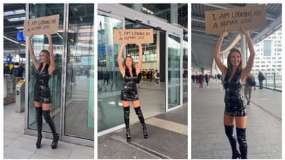 ഞാന്‍ 'മനുഷ്യ പട്ടി'യെ അന്വേഷിക്കുന്നു; ഡച്ച് യുവതിയുടെ അസാധാരണ പോസ്റ്റര്‍ വീഡിയോ വൈറലാകുന്നു