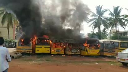 BREAKING: 5 buses catch fire near nursing home at Hegganahalli cross in Bengaluru
