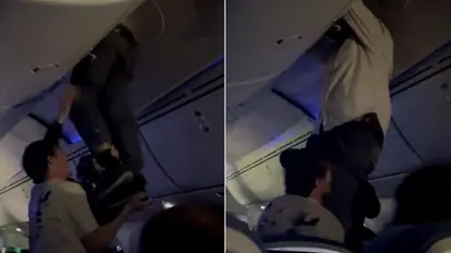 Turbulence on Spanish flight throws man into overhead bin, 30 injured; video goes viral (WATCH)