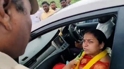 'Isn't it morning yet? Who pays your salary?': Andhra minister's wife scolds cop for making her wait (WATCH)