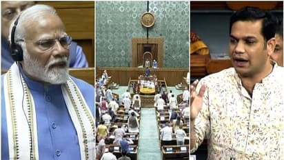 ലോക്സഭയിൽ നാടകീയ രംഗങ്ങൾ; കോൺഗ്രസ് എംപി ഹൈബി ഈഡന് വെള്ളം നല്കി നരേന്ദ്രമോദി