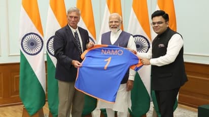 BCCI presents 'Namo 1' Champions jersey to PM Modi after his meeting with T20 WC-winning team; pic goes viral