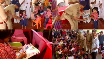 ആദ്യം പൊലീസ് സംഘമെത്തിയത് കേസന്വേഷിക്കാൻ, വീണ്ടും വന്നത് പുസ്തകങ്ങളും ക്രയോണുകളുമായി; കുരുന്നുകൾ ഹാപ്പി