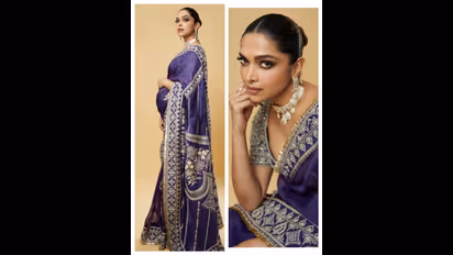 [SEE PICS] Deepika Padukone flaunts her baby bump in stunning blue saree at Anant-Radhika Sangeet ceremony 