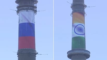 Indian tricolour lights up Moscow's Ostankino Tower as PM Modi visits Russia (WATCH)