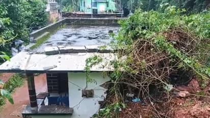 ശക്തമായ മഴ, വൻ ശബ്ദത്തോടെ വീടിന് മുകളിൽ മണ്ണിടിഞ്ഞ് വീണു; കുടുംബം രക്ഷപ്പെട്ടത് തലനാരിഴക്ക്