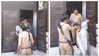 ഭർത്താവിനെ കാമുകിയോടൊപ്പം പിടികൂടി, പിന്നാലെ പോലീസിന് മുന്നിൽവച്ച് തമ്മിൽതല്ലി ഭാര്യയും ഭർത്താവും;വീഡിയോ വൈറൽ