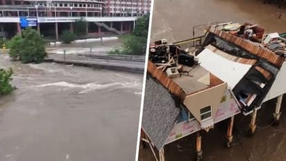 Hurricane Beryl swallows Texas: Dramatic drone videos capture homes ravaged, major flooding and more (WATCH)