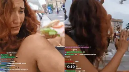 ദേ വന്നു, ദാ കൊണ്ടോയി; യുവതി ലൈവിൽ, കയ്യിൽ സാൻഡ്‍വിച്ച്, ഒറ്റനിമിഷം കൊണ്ട് കടൽക്കാക്കളെത്തി തട്ടിപ്പറിച്ചു