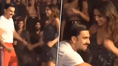 Ranveer Singh KISSES wife Deepika Padukone on sets of 'Fighter'; unseen video surfaces [WATCH]