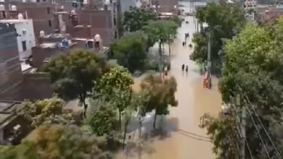 Munak canal break in Delhi: Drone footage shows Bawana residents in waist-deep flood, AAP targeted (WATCH)