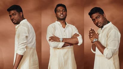 வேட்டி சட்டையில் கெத்து காட்டும் அட்லீ! மெர்சலான லுக்கில் தெறிக்க விடும் போட்டோஸ்!