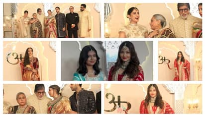 WATCH- Aishwarya Rai skips posing with Bachchans; hugs Rekha as she arrived with Aaradhya at Ambani wedding