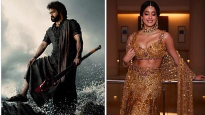 ఎన్టీఆర్ 'దేవర' చిత్రాన్ని జాన్వీ కపూర్ భలే ప్రమోట్ చేస్తోందే.. అంబానీ వెడ్డింగ్ కి ధరించిన డ్రెస్ తో ఇలా..