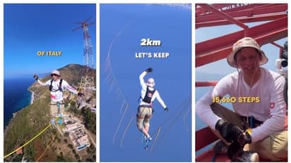 മെസീന കടലിടുക്കിന് മൂകളിലൂടെ 3.6 കിലോമീറ്റര്‍ നടത്തം; എന്നിട്ടും റെക്കോർഡ് നഷ്ടം, വീഡിയോ കാണാം 