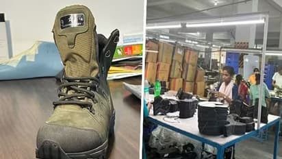 பீகாரில் தயாரிக்கப்பட்ட காலணிகளுடன் அணிவகுத்து செல்லும் ரஷ்ய ராணுவ வீரர்கள்..