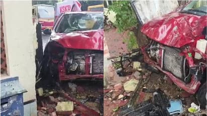 നിയന്ത്രണംവിട്ട കാർ പഞ്ചായത്ത് ഓഫീസിലേക്ക് ഇടിച്ചു കേറി; മദ്യപിച്ച് ലക്കുകെട്ട പൊലീസുകാരനെന്ന് നാട്ടുകാർ