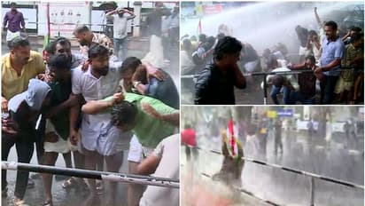 ജോയിയുടെ മരണത്തിൽ പ്രതിഷേധിച്ച് നഗരസഭയിലേക്ക് യൂത്ത് കോൺഗ്രസ് മാർച്ച്, അക്രമാസക്തം, പൊലീസ് ജലപീരങ്കി