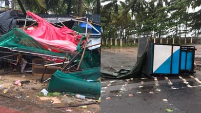 അപ്രതീക്ഷിതം; ആഞ്ഞടിച്ച് മിന്നല്‍ ചുഴലി, വടകരയിൽ വൻ നാശനഷ്ടം, കടകള്‍ നിലംപൊത്തി, യുവാവ് രക്ഷപ്പെട്ടു