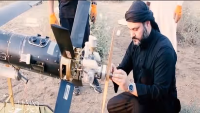 Caught on camera: Iraqi Resistance leader Al-Kaabi sets up, fires drone in attack on Israel's Eilat (WATCH)