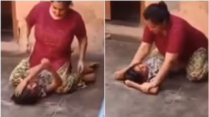 Viral Video: Mother from Haridwar Physically Assaults Child to Frighten Husband; Internet Outrage