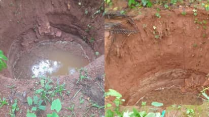 ഉഗ്രശബ്ദം കേട്ട് നോക്കിയ വീട്ടുകാര് ഞെട്ടി; താഴ്ന്നുപോയത് കഴിഞ്ഞ വര്ഷം നിർമിച്ച 50 അടി ആഴമുള്ള കിണര്