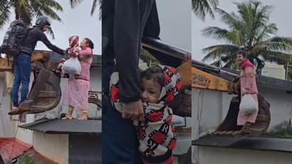 കബനിപ്പുഴ കരകയറി, വീടിന് ചുറ്റും വെള്ളം പൊങ്ങിയത് അറിഞ്ഞില്ല; അതിഥി തൊഴിലാളികളെ ജെസിബിയിൽ രക്ഷപ്പെടുത്തി