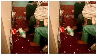 എയർ ഇന്ത്യാ വിമാനത്തില്‍ ഉപേക്ഷിക്കപ്പെട്ട മാലിന്യവും പ്ലാസ്റ്റിക് കുപ്പികളും; സമൂഹ മാധ്യമ പോസ്റ്റ് വൈറല്‍ 