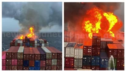 കർണാടക കാർവാർ തീരത്ത് കണ്ടെയ്നർ ഷിപ്പിന് തീപിടിച്ചു; രക്ഷകരായി ഇന്ത്യൻ കോസ്റ്റ് ​ഗാർഡ്, തീയണച്ചു